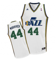 Men's Adidas Utah Jazz #44 Pete Maravich Swingman White Home NBA Jersey