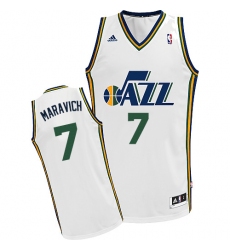 Men's Adidas Utah Jazz #7 Pete Maravich Swingman White Home NBA Jersey