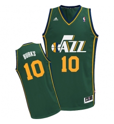 Men's Adidas Utah Jazz #10 Alec Burks Swingman Green Alternate NBA Jersey