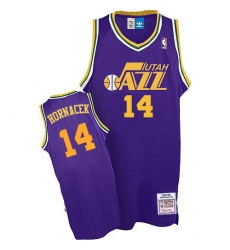 Men's Adidas Utah Jazz #14 Jeff Hornacek Authentic Purple Throwback NBA Jersey