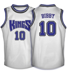 Men's Adidas Sacramento Kings #10 Mike Bibby Authentic White Throwback NBA Jersey