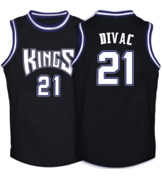 Men's Adidas Sacramento Kings #21 Vlade Divac Authentic Black Throwback NBA Jersey