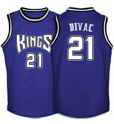 Men's Adidas Sacramento Kings #21 Vlade Divac Authentic Purple Throwback NBA Jersey