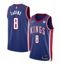 Men's Sacramento Kings #8 Zach LaVine Blue 2025 City Edition Stitched Basketball Jersey