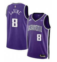 Men's Sacramento Kings #8 Zach LaVine Purple 2025 Classic Edition Stitched Basketball Jersey