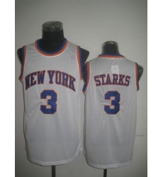 Men's Adidas New York Knicks #3 John Starks Swingman White Throwback NBA Jersey