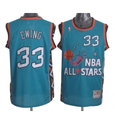 Men's Mitchell and Ness New York Knicks #33 Patrick Ewing Authentic Light Blue 1996 All Star Throwback NBA Jersey