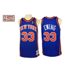 Men's Mitchell and Ness New York Knicks #33 Patrick Ewing Swingman Royal Blue Throwback NBA Jersey