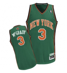 Men's Adidas New York Knicks #3 Tracy McGrady Authentic Green NBA Jersey