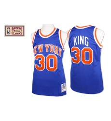 Men's Mitchell and Ness New York Knicks #30 Bernard King Authentic Royal Blue Throwback NBA Jersey