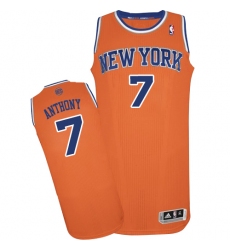 Men's Adidas New York Knicks #7 Carmelo Anthony Authentic Orange Alternate NBA Jersey