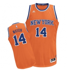 Men's Adidas New York Knicks #14 Anthony Mason Swingman Orange Alternate NBA Jersey