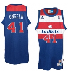 Men's Adidas Washington Wizards #41 Wes Unseld Authentic Blue Bullets Throwback NBA Jersey