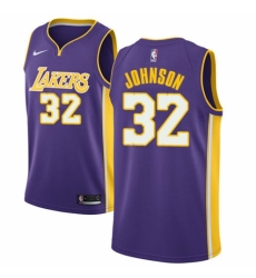 Men's Nike Los Angeles Lakers #32 Magic Johnson Authentic Purple NBA Jersey - Icon Edition