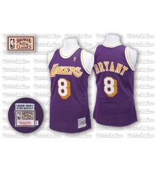 Men's Mitchell and Ness Los Angeles Lakers #8 Kobe Bryant Authentic Purple Throwback NBA Jersey