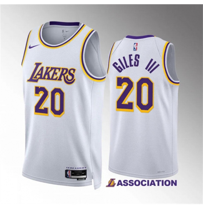 Men's Los Angeles Lakers #20 Harry Giles Iii White Association Edition Stitched Basketball Jersey