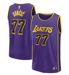 Men's Los Angeles Lakers #77 Luka Dončić Fanatics Purple Fast Break Player Jersey