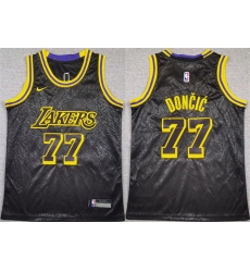 Youth Los Angeles Lakers #77 Luka Doncic Black 2025 City Edition Stitched Basketball Jersey