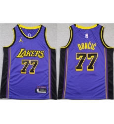 Youth Los Angeles Lakers #77 Luka Doncic Purple 2025 City Edition Stitched Basketball Jersey