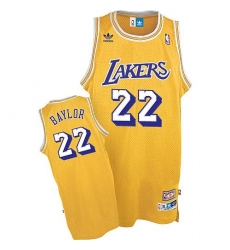 Men's Mitchell and Ness Los Angeles Lakers #22 Elgin Baylor Swingman Gold Throwback NBA Jersey