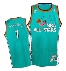 Men's Mitchell and Ness Orlando Magic #1 Penny Hardaway Swingman Light Blue 1996 All Star Throwback NBA Jersey