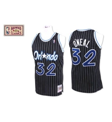 Men's Mitchell and Ness Orlando Magic #32 Shaquille O'Neal Authentic Black Throwback NBA Jersey