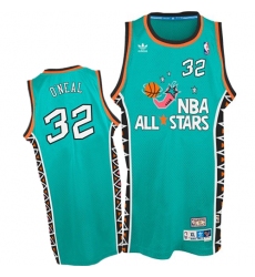 Men's Mitchell and Ness Orlando Magic #32 Shaquille O'Neal Authentic Light Blue 1996 All Star Throwback NBA Jersey