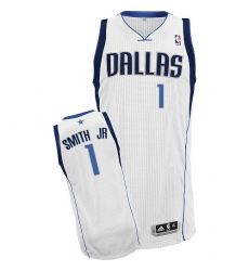 Men's Adidas Dallas Mavericks #1 Dennis Smith Jr. Authentic White Home NBA Jersey