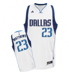 Men's Adidas Dallas Mavericks #23 Wesley Matthews Swingman White Home NBA Jersey