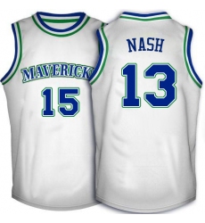 Men's Adidas Dallas Mavericks #13 Steve Nash Swingman White Throwback NBA Jersey