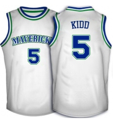 Men's Adidas Dallas Mavericks #5 Jason Kidd Swingman White Throwback NBA Jersey