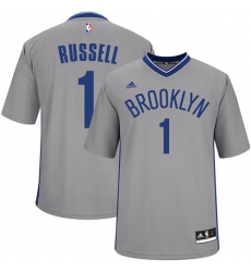 Men's Adidas Brooklyn Nets #1 D'Angelo Russell Authentic Gray Alternate NBA Jersey