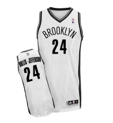 Men's Adidas Brooklyn Nets #24 Rondae Hollis-Jefferson Authentic White Home NBA Jersey