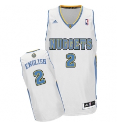 Men's Adidas Denver Nuggets #2 Alex English Swingman White Home NBA Jersey