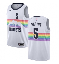 Men's Nike Denver Nuggets #5 Will Barton Swingman White NBA Jersey - City Edition