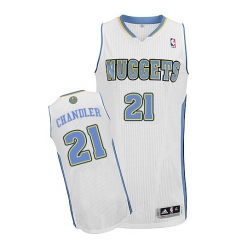 Men's Adidas Denver Nuggets #21 Wilson Chandler Authentic White Home NBA Jersey