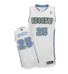 Men's Adidas Denver Nuggets #25 Malik Beasley Authentic White Home NBA Jersey