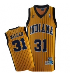 Men's Mitchell and Ness Indiana Pacers #31 Reggie Miller Authentic Gold Throwback NBA Jersey