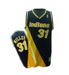 Men's Mitchell and Ness Indiana Pacers #31 Reggie Miller Swingman Black/Yellow Throwback NBA Jersey
