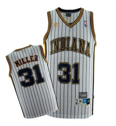 Men's Mitchell and Ness Indiana Pacers #31 Reggie Miller Swingman White Throwback NBA Jersey