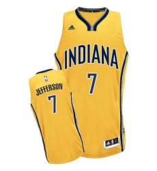 Men's Adidas Indiana Pacers #7 Al Jefferson Swingman Gold Alternate NBA Jersey