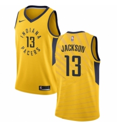 Women's Nike Indiana Pacers #13 Mark Jackson Swingman Gold NBA Jersey Statement Edition