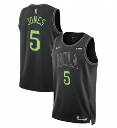 Men's New Orleans Pelicans #5 Herbert Jones Black 2023-24 City Edition Stitched Basketball Jersey