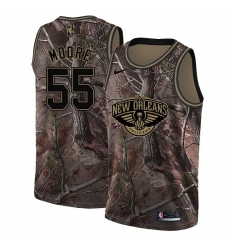 Youth Nike New Orleans Pelicans #55 E'Twaun Moore Swingman Camo Realtree Collection NBA Jersey