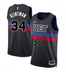 Men's Detroit Pistons #34 Bobi Klintman Black 2024 Statement Edition Stitched Jersey