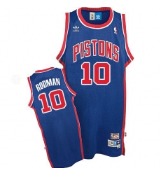 Men's Adidas Detroit Pistons #10 Dennis Rodman Swingman Blue Throwback NBA Jersey