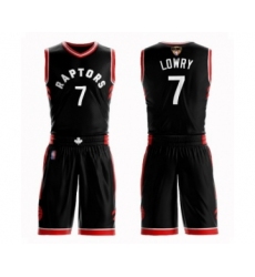 Men's Toronto Raptors #7 Kyle Lowry Swingman Black 2019 Basketball Finals Bound Suit Jersey Statement Edition