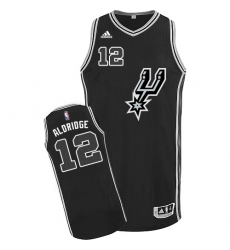 Youth Adidas San Antonio Spurs #12 LaMarcus Aldridge Swingman Black New Road NBA Jersey