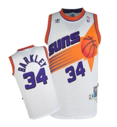 Men's Mitchell and Ness Phoenix Suns #34 Charles Barkley Swingman White Throwback NBA Jersey