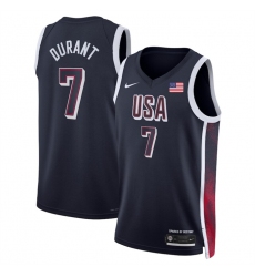 Men's USA Basketball #7 Kevin Durant Navy 2024 Swingman Stitched Jersey